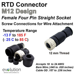 M12 Female RTD Connector