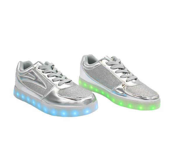 achtergrond Uitgestorven De volgende LED Light Up Shoes | Shiny Silver Fusion | LED Fashion Sneakers – LED SHOE  SOURCE