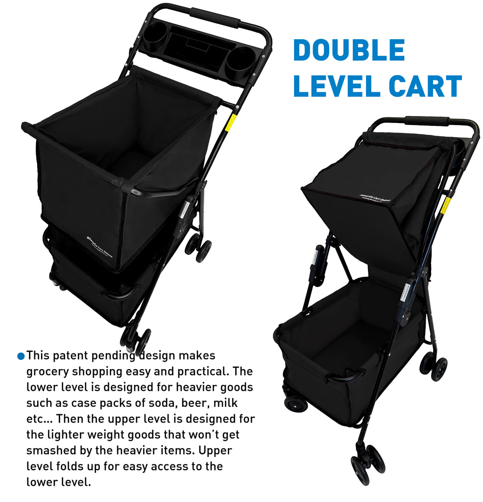 EasyGo Deluxe Cart Folding Grocery Shopping and Laundry Utility Cart