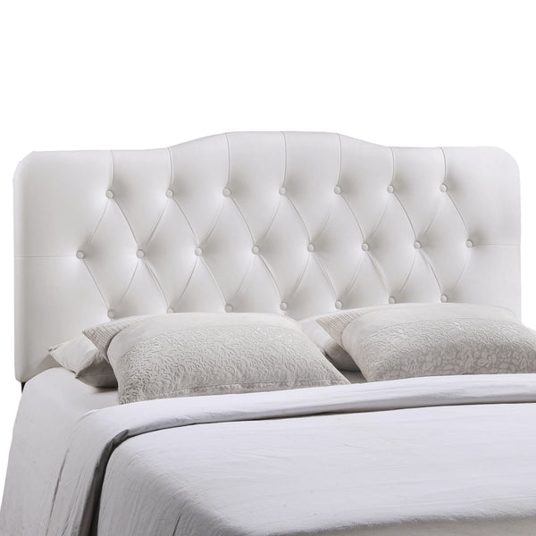 Annabel Queen Vinyl Headboard - White