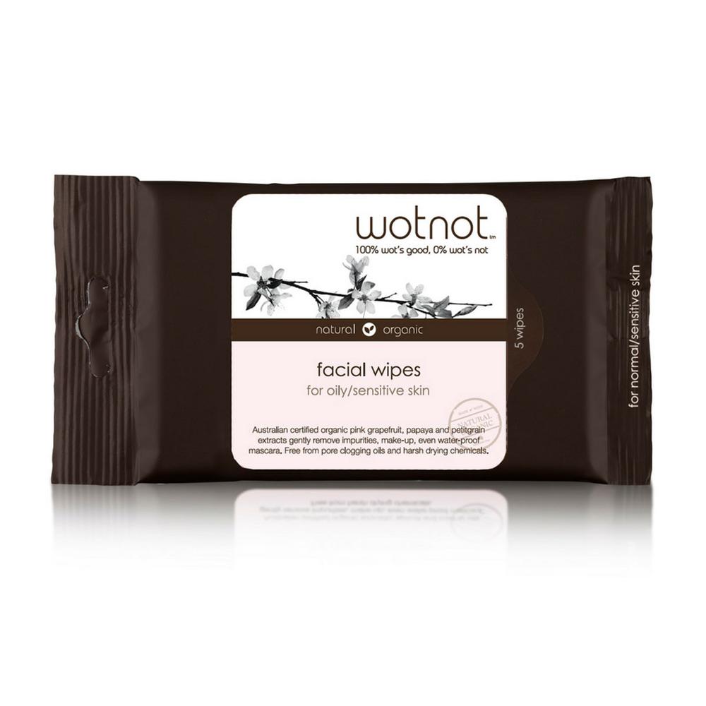 Wotnot Facial Wipes - Oily and Sensitive Skin | 5 Pack | Organic Biodegradable - Integrity Lane