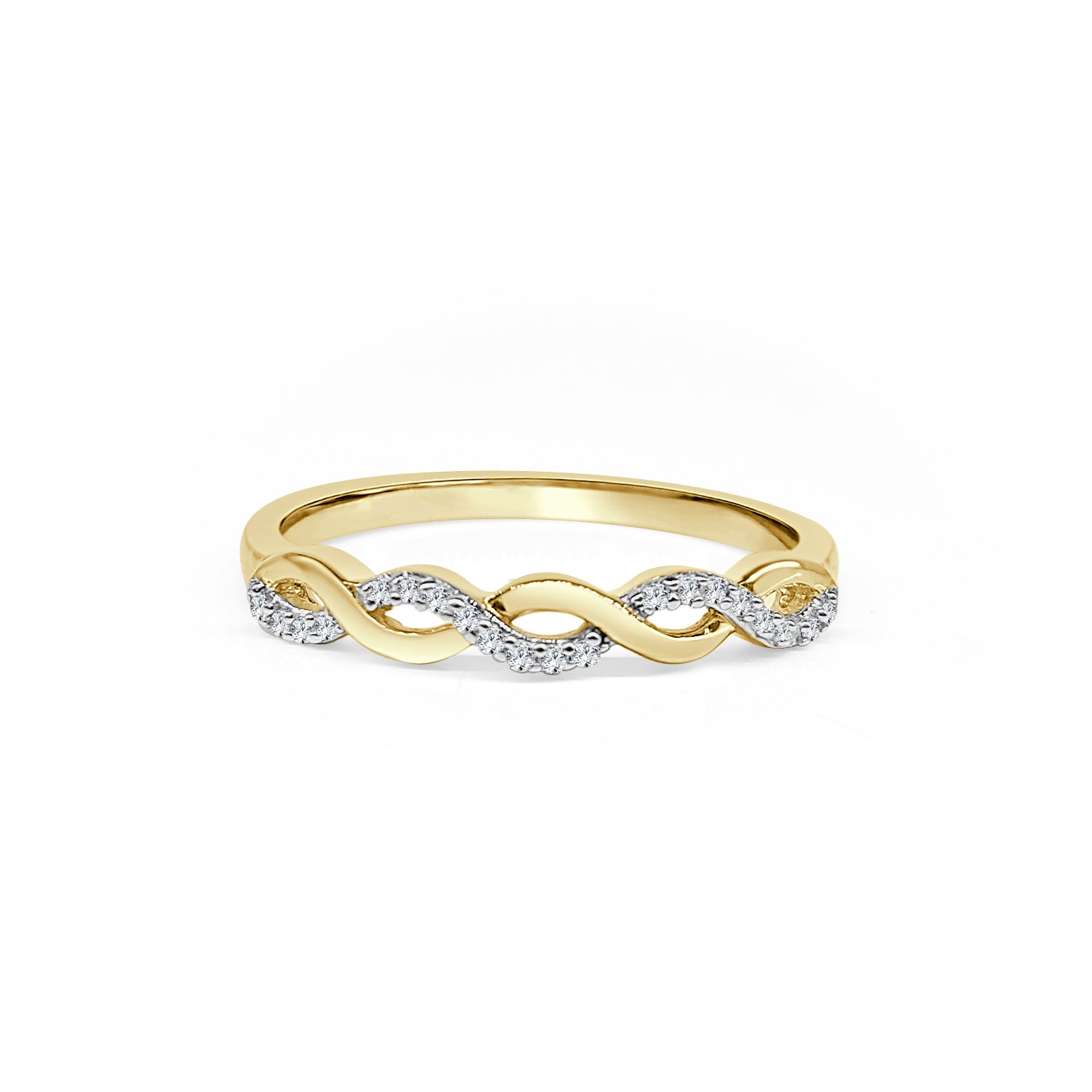 Diamond And Gold Twisted Ring