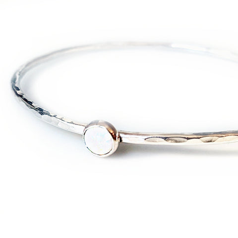 White Opal Stacking Bangle