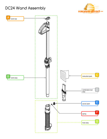 DC24 Wand Assy Parts Diagram