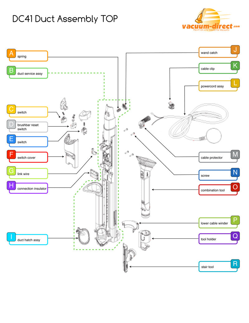 DC41 Duct Assembly Top Parts Schematics