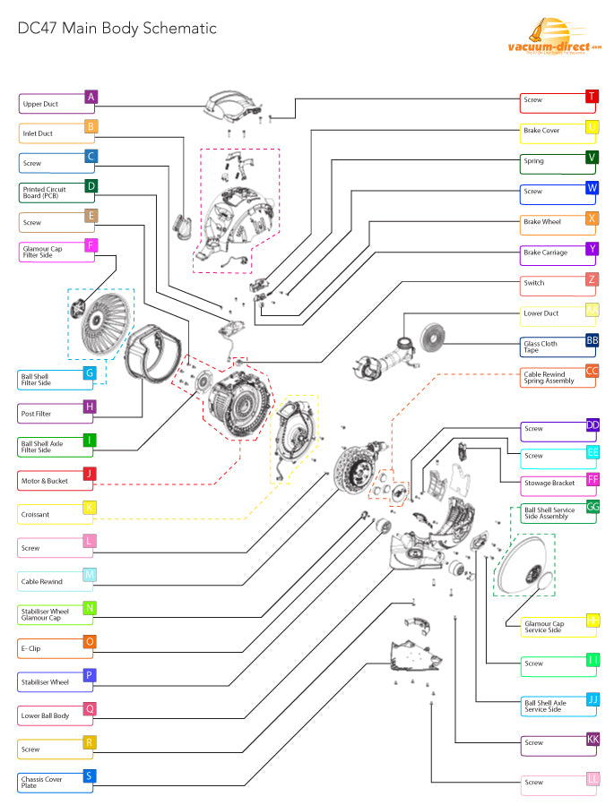 DC47 Main Body Parts Diagram