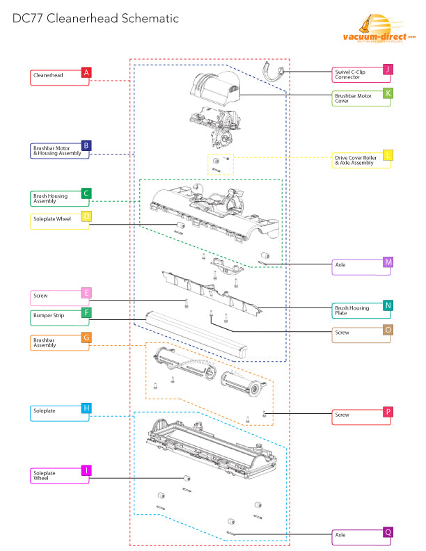 DC77 Cleanerhead Parts Diagram