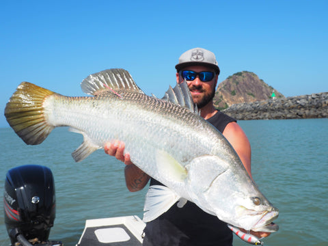 Ben Weston the author of this Blog hold a 100+cm Barramundi caught on a Guttermaster 100mm Shallow Lure - colour #15 Bleeding Mullet