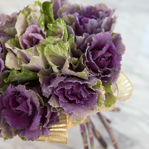 Ornamental kale flower bouquet by Jen Causey of Something Turquoise