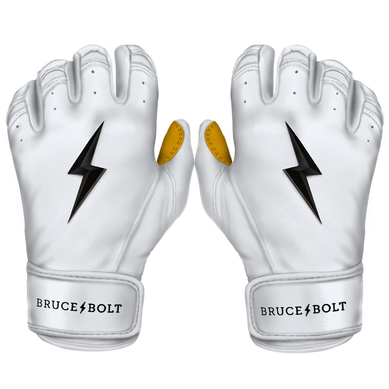 Bruce Bolt PREMIUM PRO Short Cuff Batting Gloves White HB Sports Inc.