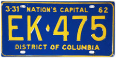 District of Columbia License Plates