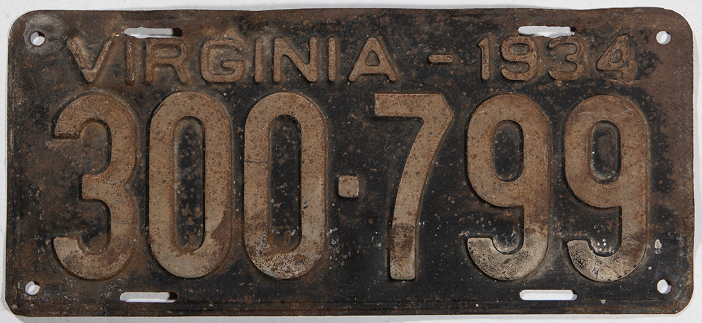 1934 Virginia License Plate | Brandywine General Store