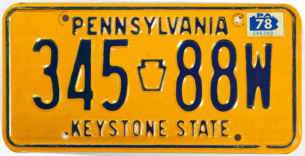 1978 Pennsylvania License Plate Brandywine General Store