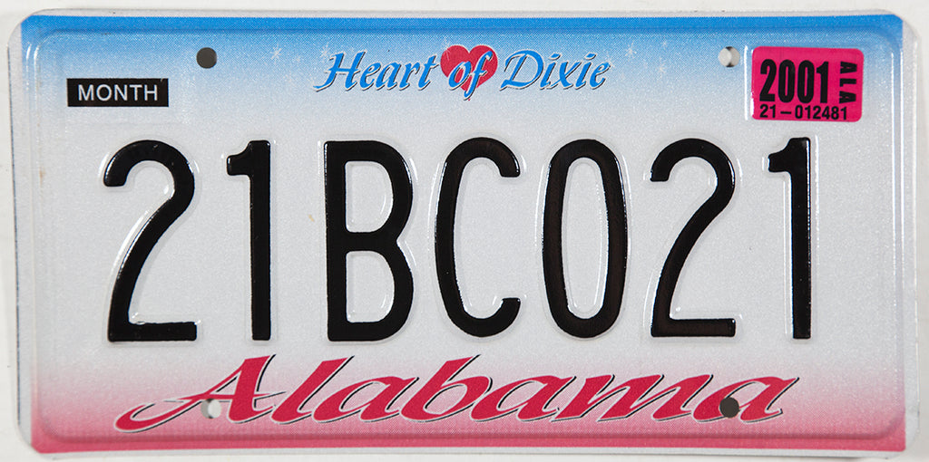 2001 Alabama License Plate Brandywine General Store