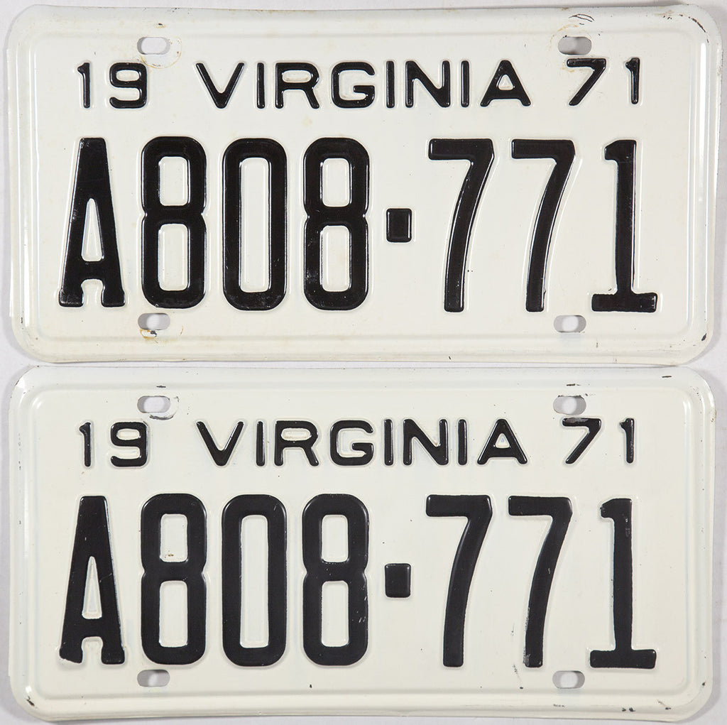 1971 Virginia License Plates | Brandywine General Store