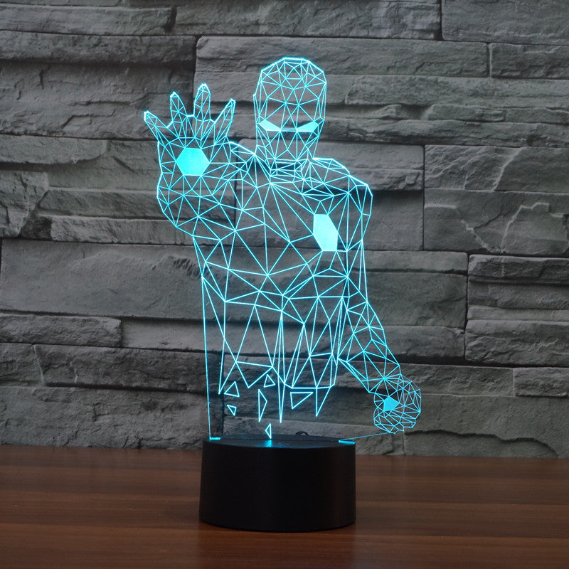 Marvel Inspired Armed Iron Man 3D Optical Illusion Lamp – 3D Optical Lamp