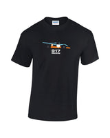 Historic porsche 917k le mans car t shirt. Cheap classic car t shirts from Rinsed t shirts. Gulf oil blue and orange racing car t shirt.