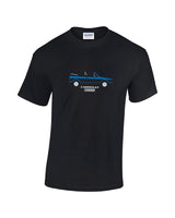 VW Golf Cabriolet print t shirt in four body colours. All of our quality t shirts feature exclusive artwork and are printed in the UK and are at low prices making them fantastic gifts for classic car enthusiasts.