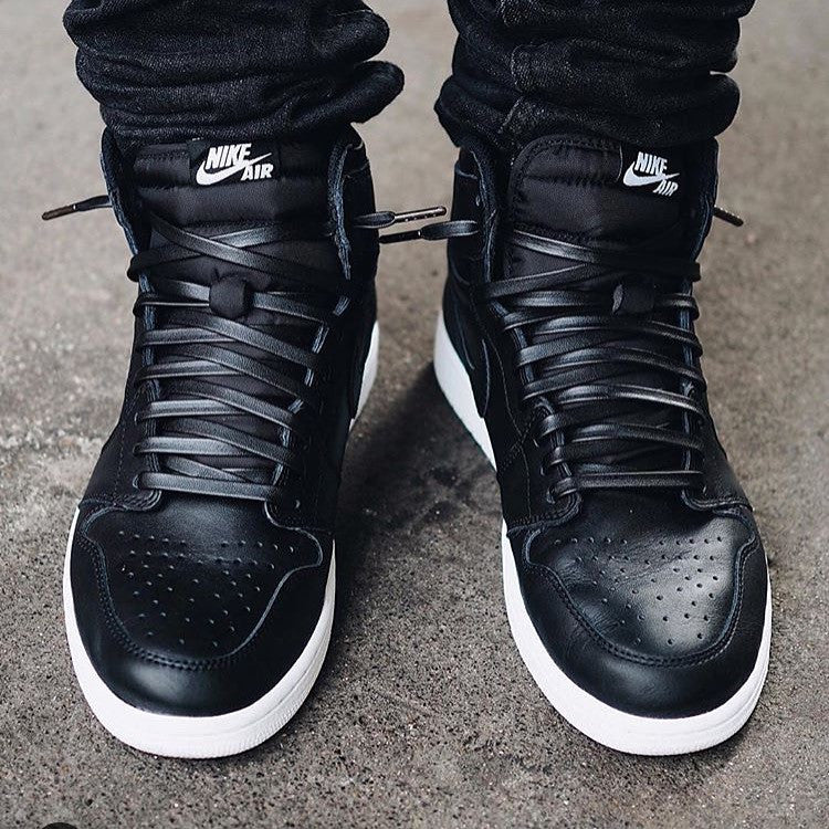 black leather shoe laces