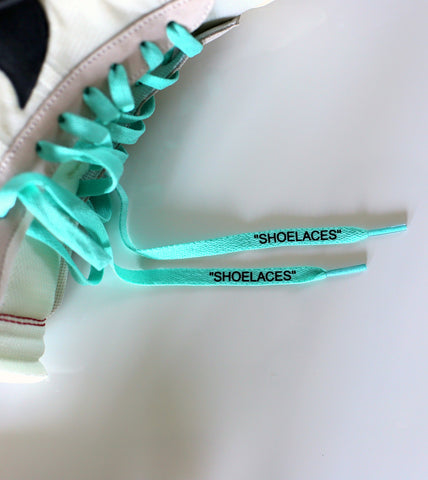 teal off white shoe laces