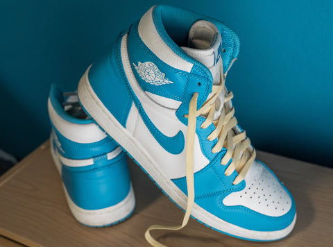 UNC jordan sail shoe laces