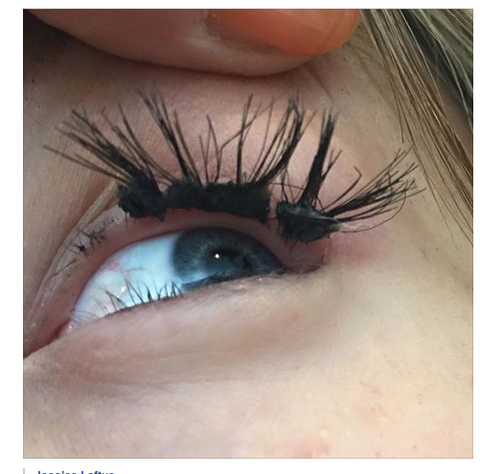 botched eyelash extensions