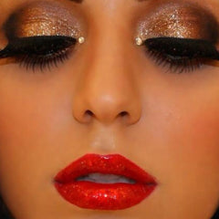 bold christmas party make up