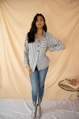 Striped Button Up Shirt | Shellsea