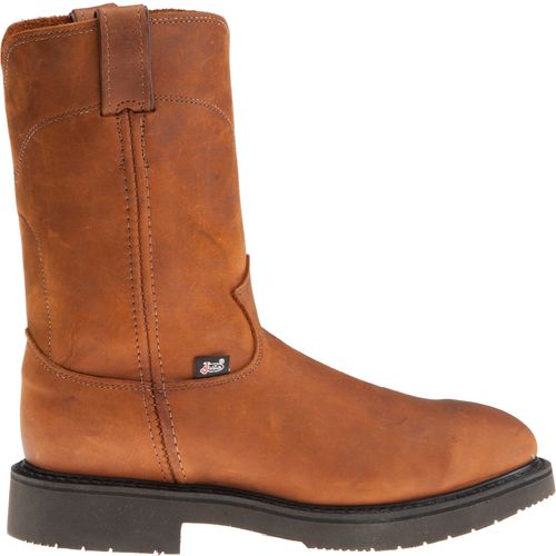 justin steel toe slip on boots