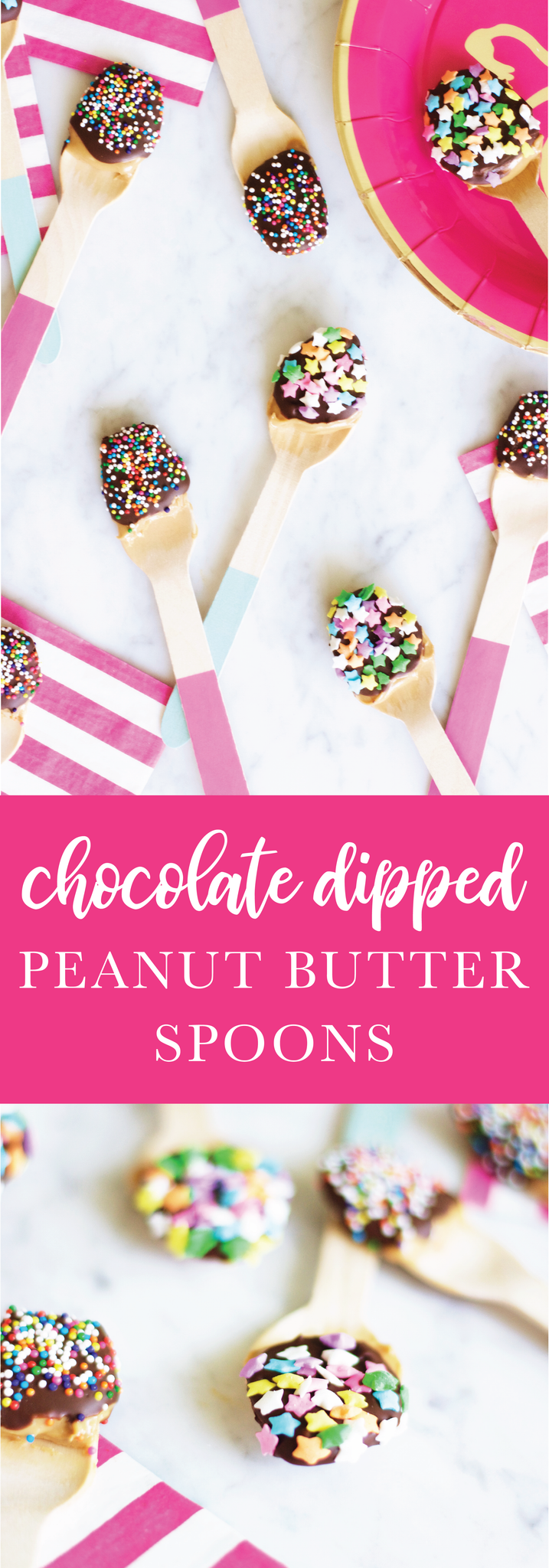 chocolate dipped peanut butter spoons by the little palm