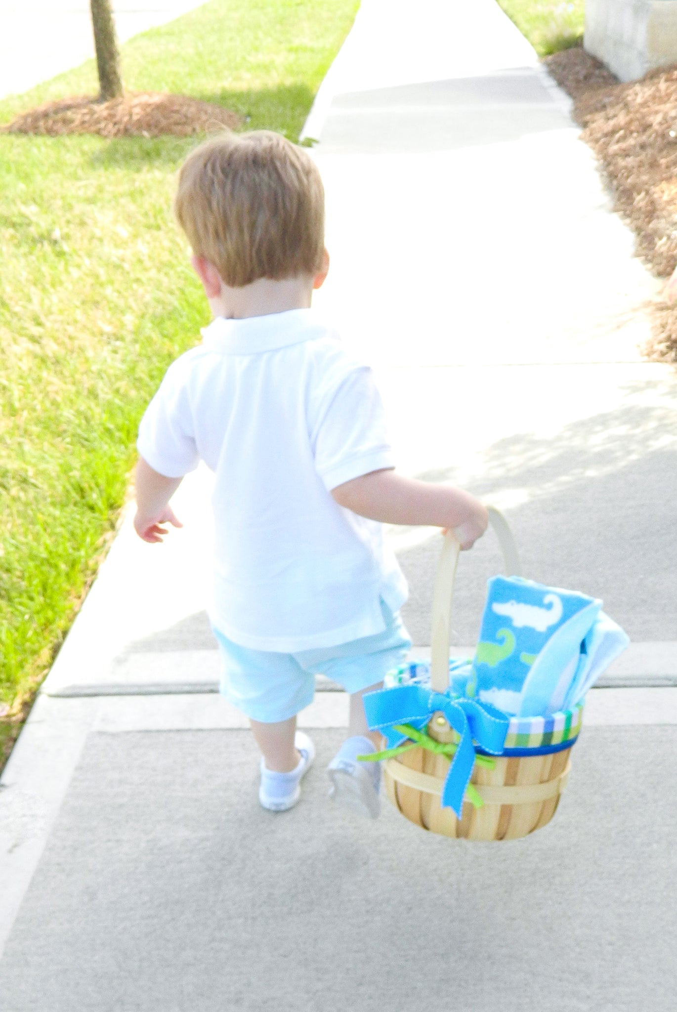 personalized beach towel in preppy print for kids in easter basket