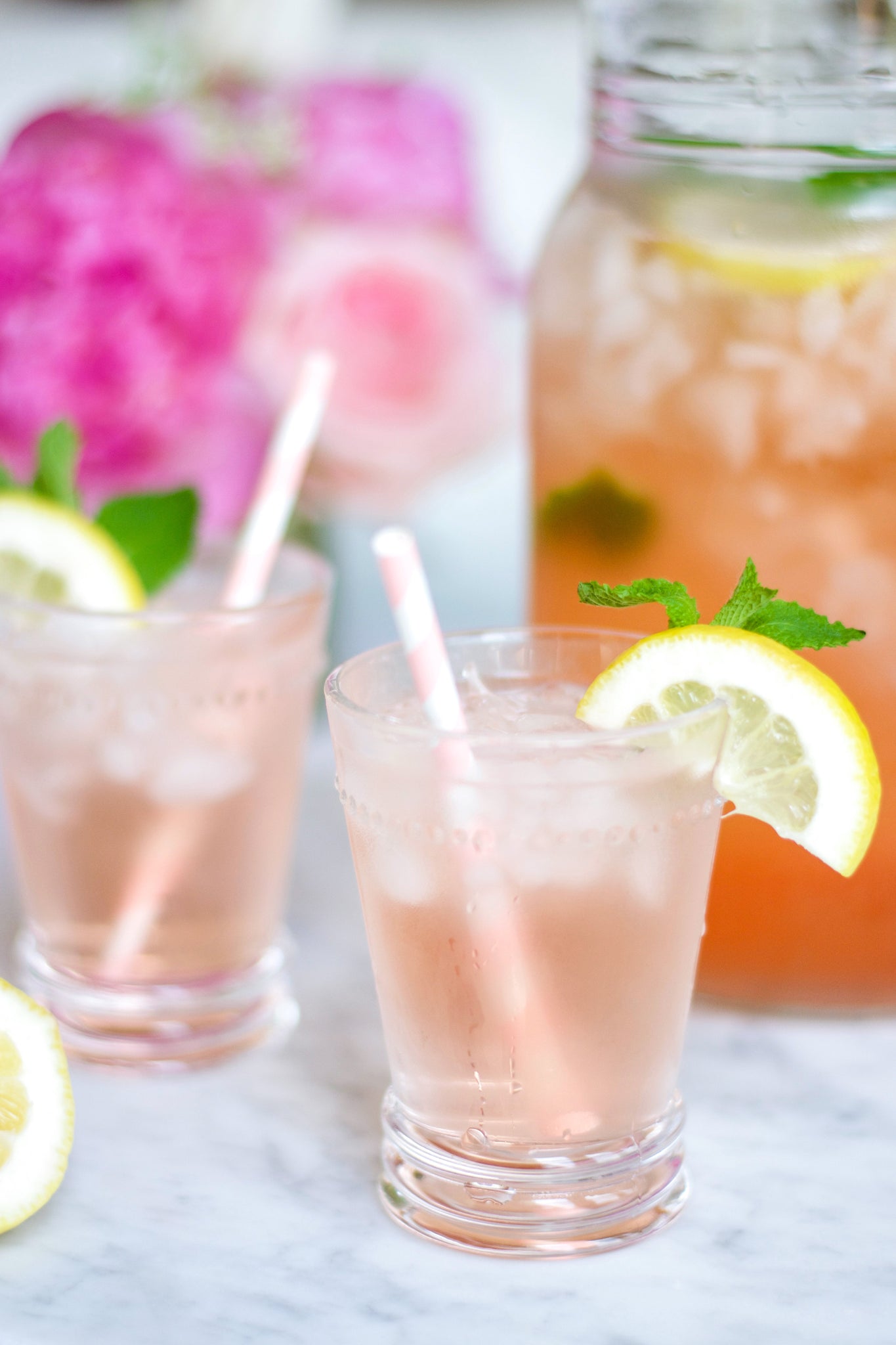 strawberry lemon mint infused water recipe by the little palm