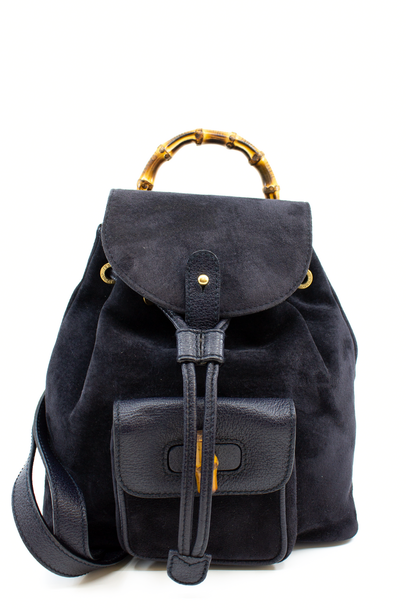 gucci bamboo suede backpack