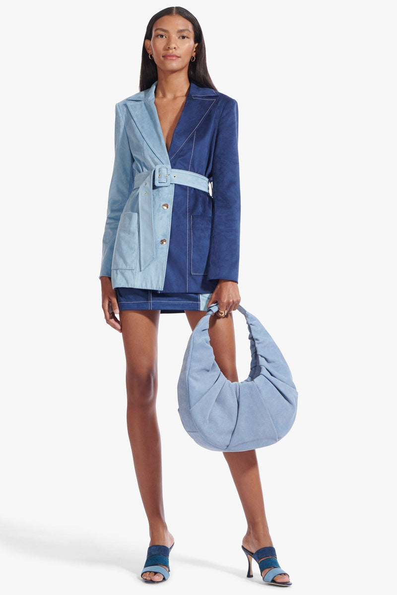 STAUD LARGE SOFT MOON BAG | DENIM BLUE