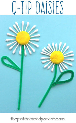 Qtip Spring Flower Arts and Crafts you can do at home 