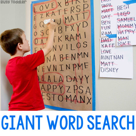 Homeschool Activity Giant Word Search 