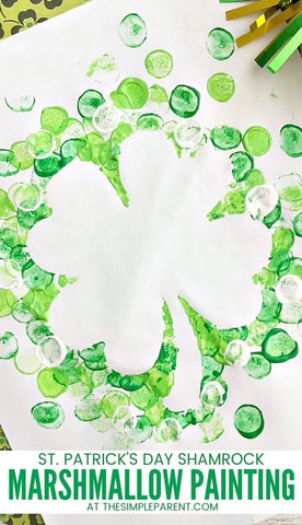 St Patrick's Day Craft - Marshmallow Painting 