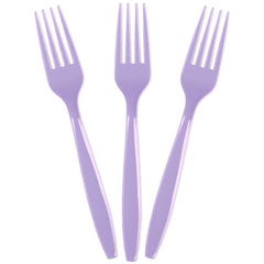 lavendar purple forks - golden birthday party 