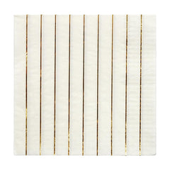 Gold and white stripe napkin - golden birthday party 