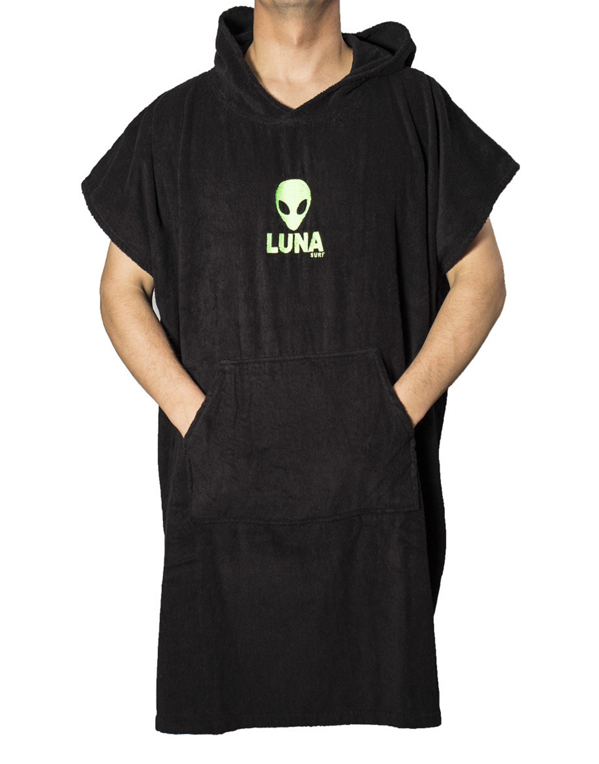 Lunasurf Change Robe Black Green Logos Adult