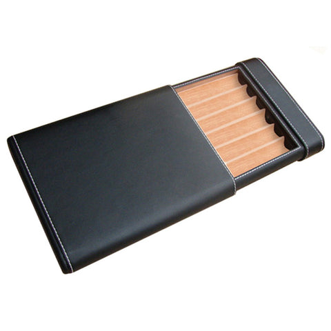 Black 6 Cigar Leather Case