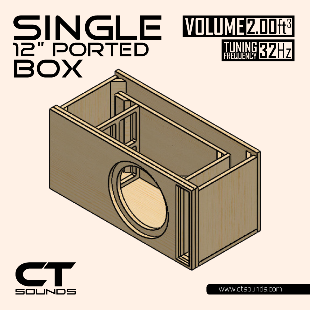 CT Sounds Single 12 Inch Ported Subwoofer Box Design – CT
