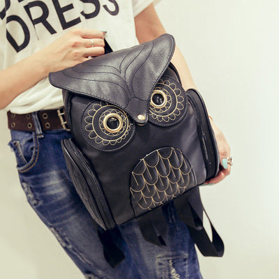 leather owl backpack