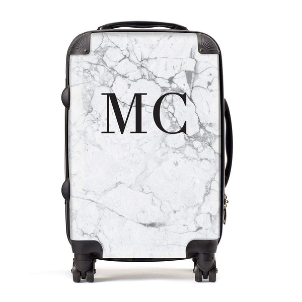 marble initials suitcase