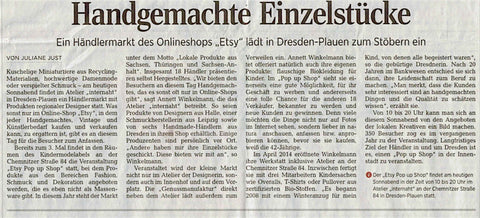 Zum "Etsy - Zuhause in Deiner Stadt" Pop-Up-Shop im internaht hat uns die Sächsische Zeitung besucht!