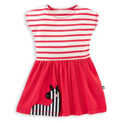 T-Shirt Kleid mit Zebra-Applikation von internaht