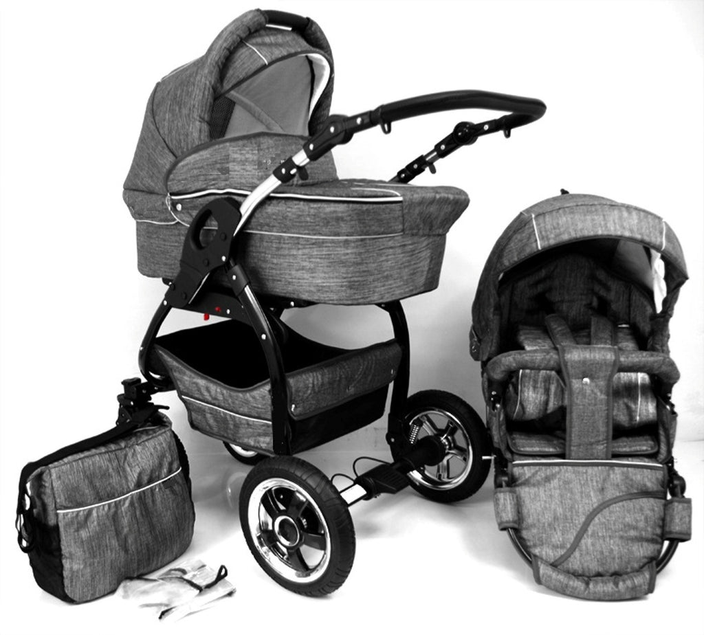 grey 3 in 1 prams