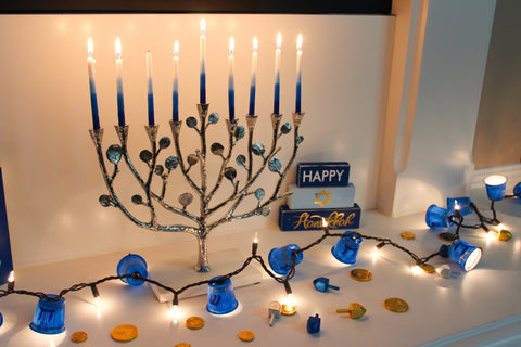 DIY Hannukah lights are a perfect decoration to go with your Menorah.