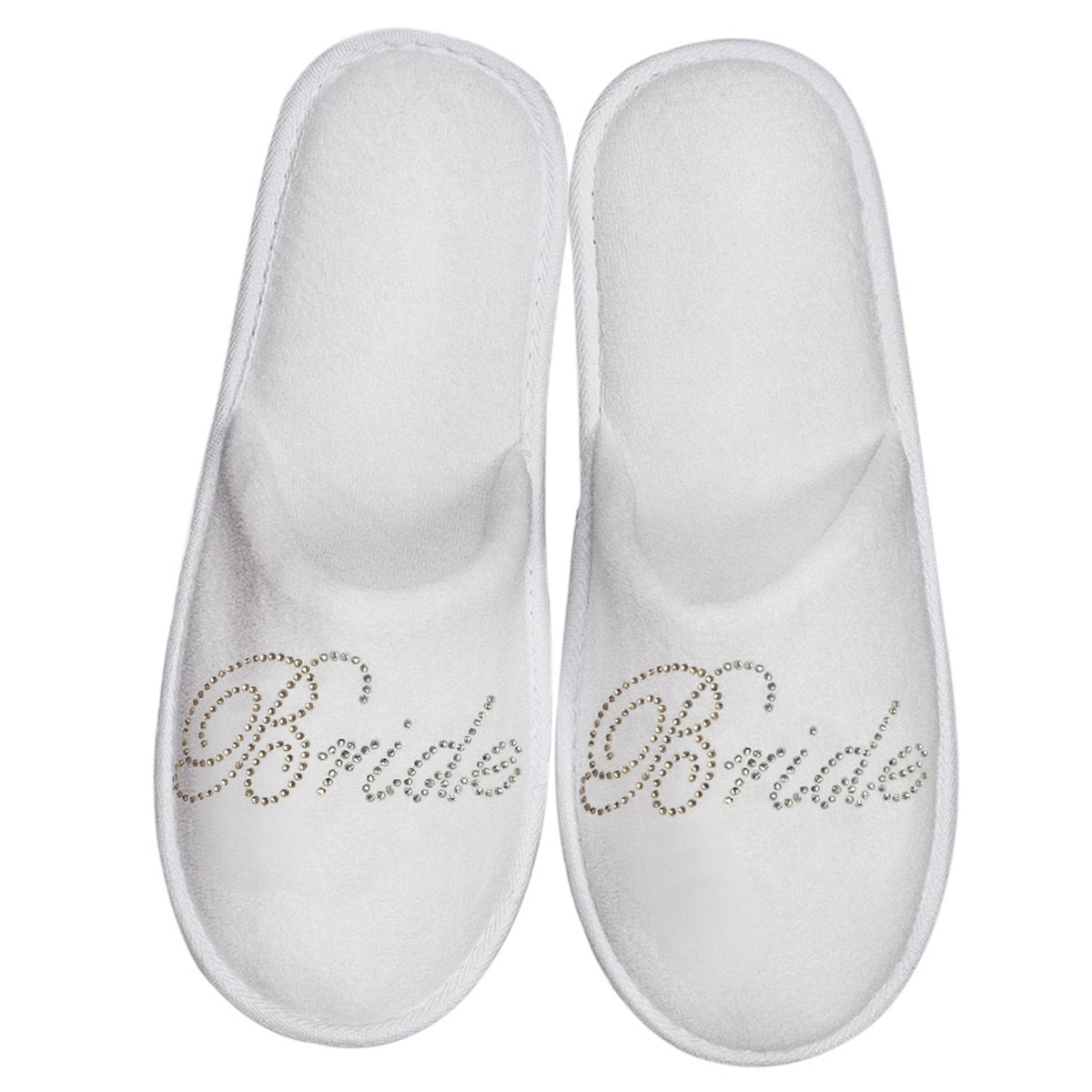 white slippers bride