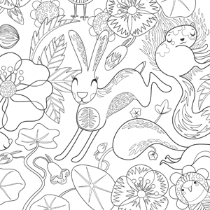 Willow & Hare colouring in sheet